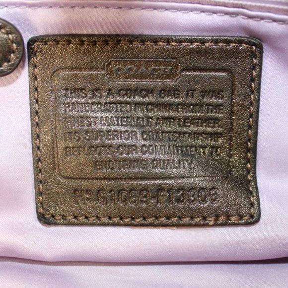 Coach Garnet Large Signature C Jacquard Khaki And Bronze Shoulder Satchel - Picture 7 of 8